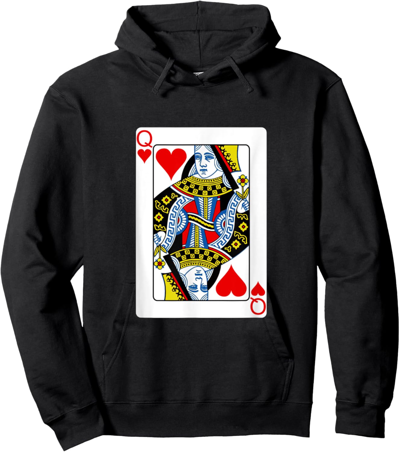 funny halloween shirt 2025 Queen Playing Card Costume fun Hoodie - Hoodie | Black