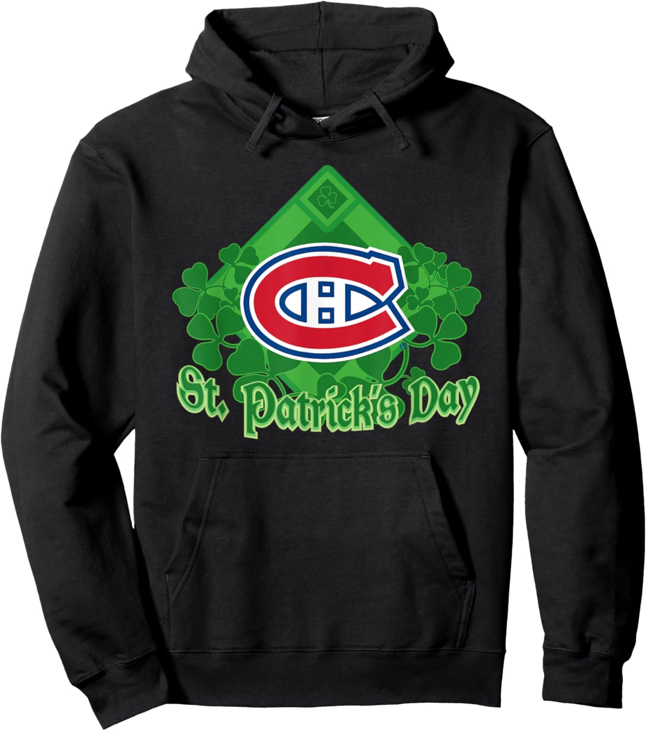 Montreal Canadiens St. Patrick's Day Black NHL Licensed Hoodie - Hoodie | Black