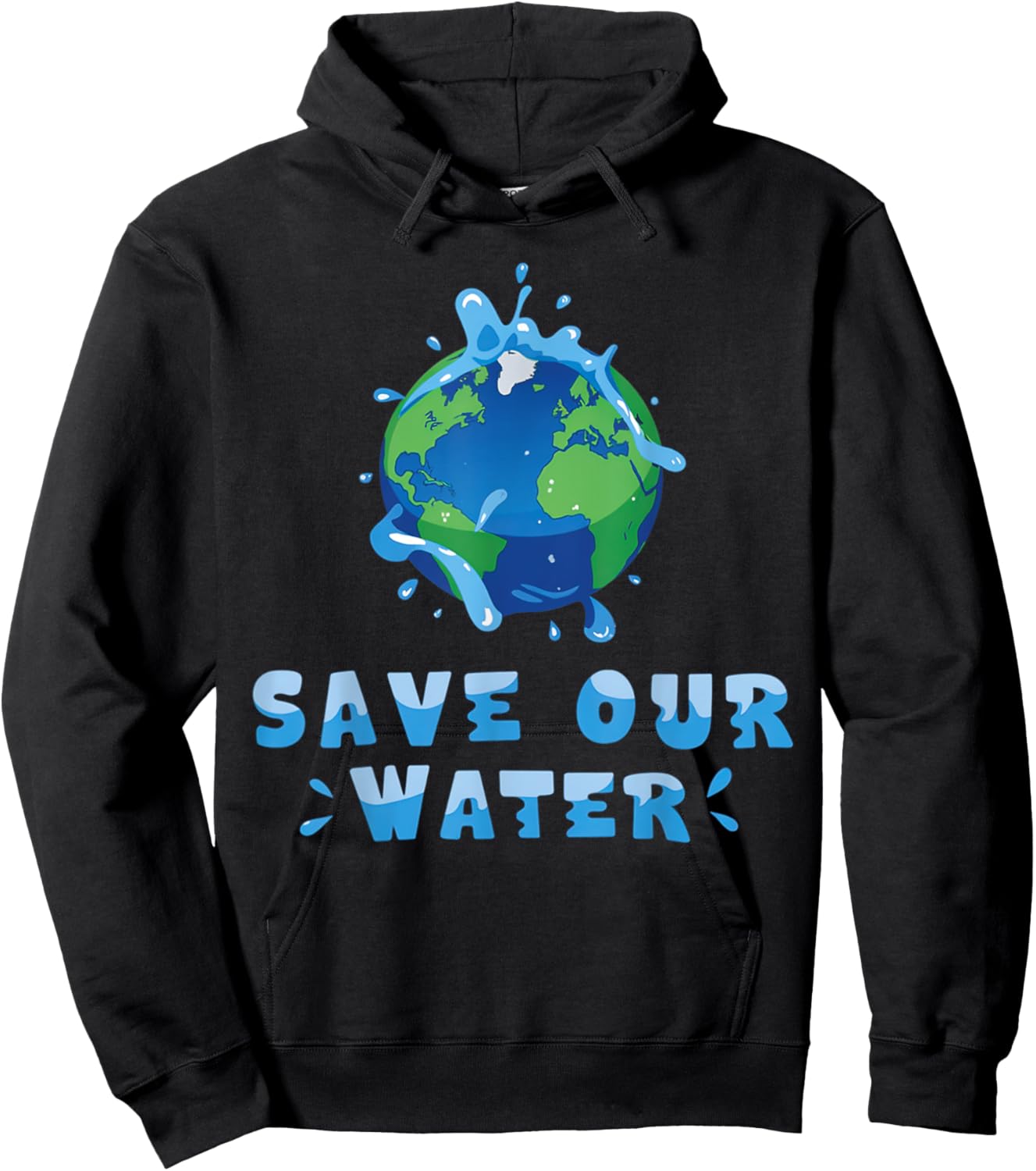 Save Our Waters Earth Day 2025 Clean Waters Conservation Hoodie - Hoodie | Black