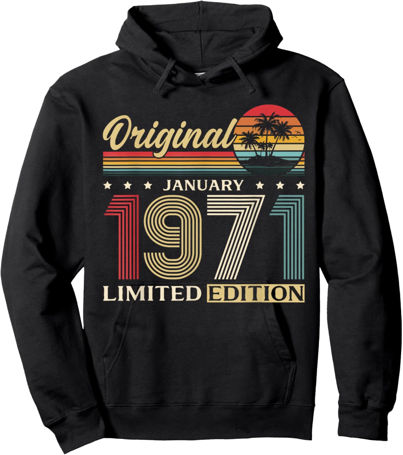 55th Birthday Man Gift Legend January 1971 Hoodie - Hoodie | Black