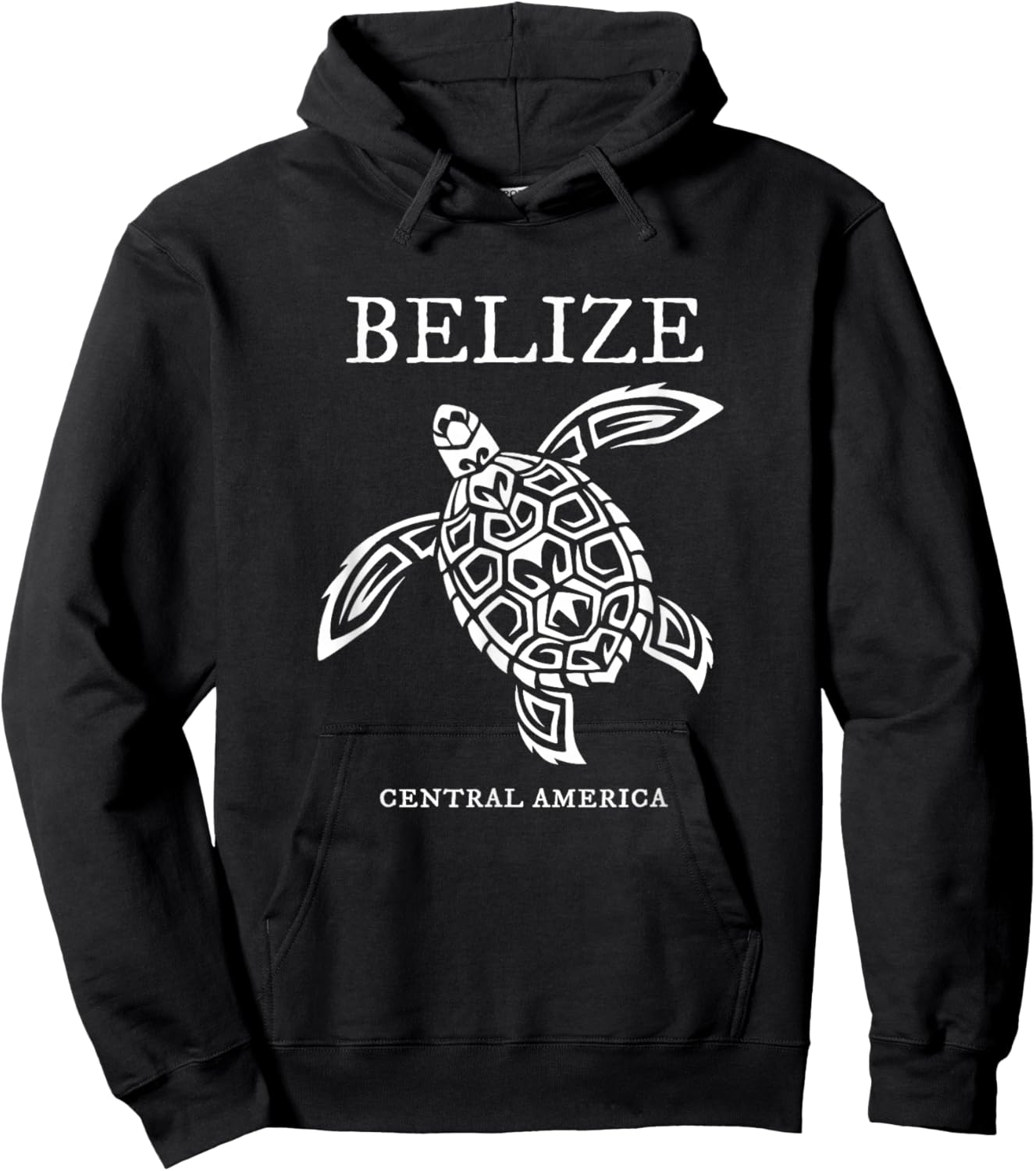 Belize Sea Turtle Retro Vacation Souvenir Hoodie - Hoodie | Black