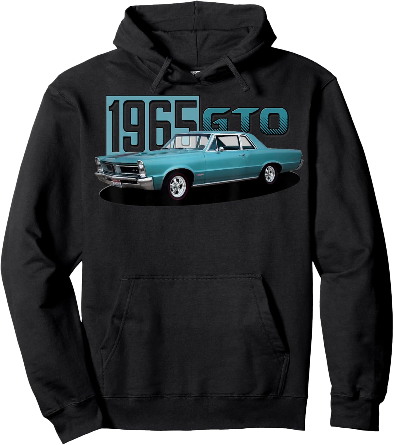 1965 65 GTO Classic Car Old School Muscle Blue Car Hoodie - Hoodie | Black