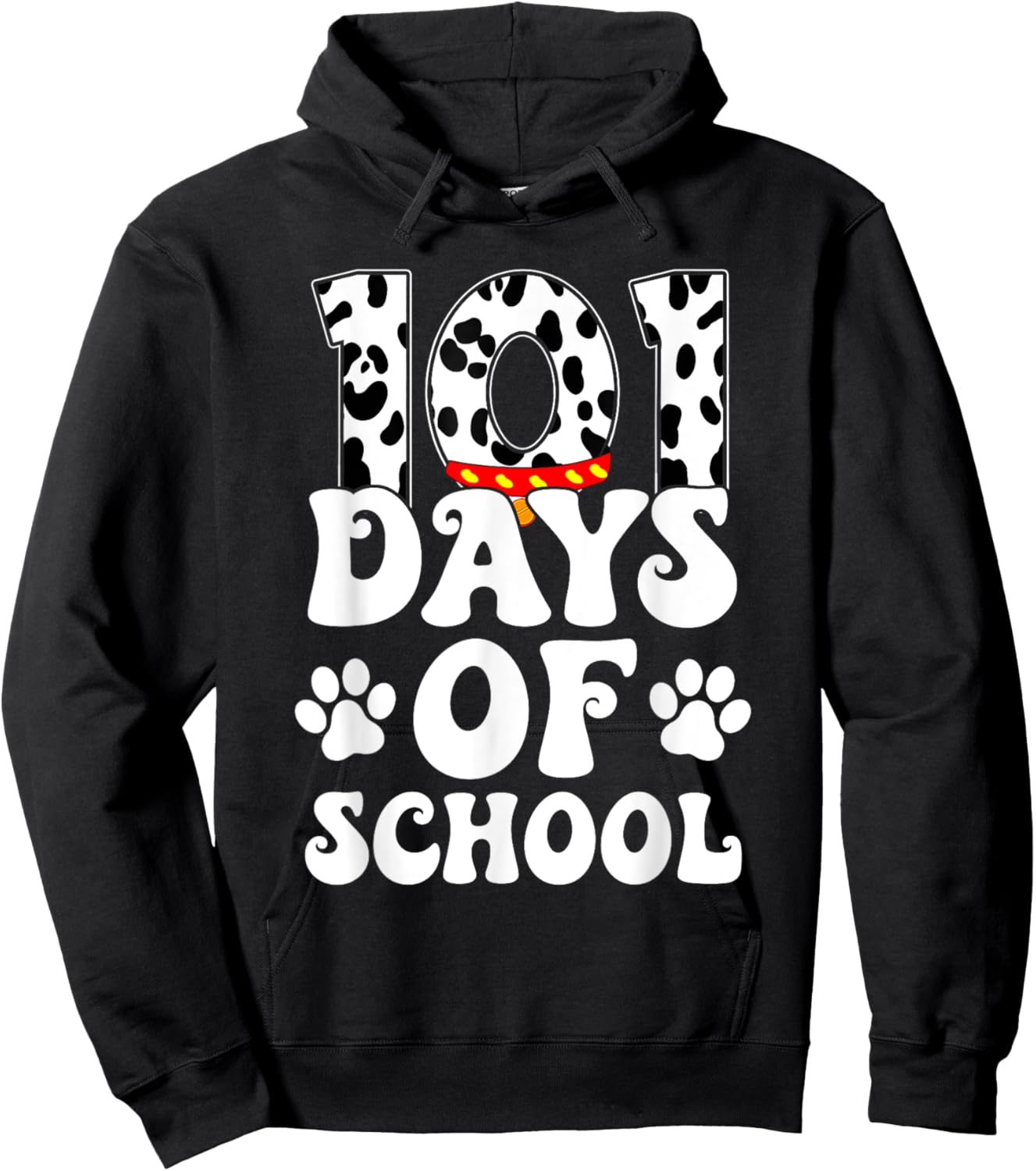 Happy 101 Days School Cute Dog Lover 100 Days Student Kids Hoodie - Hoodie | Black