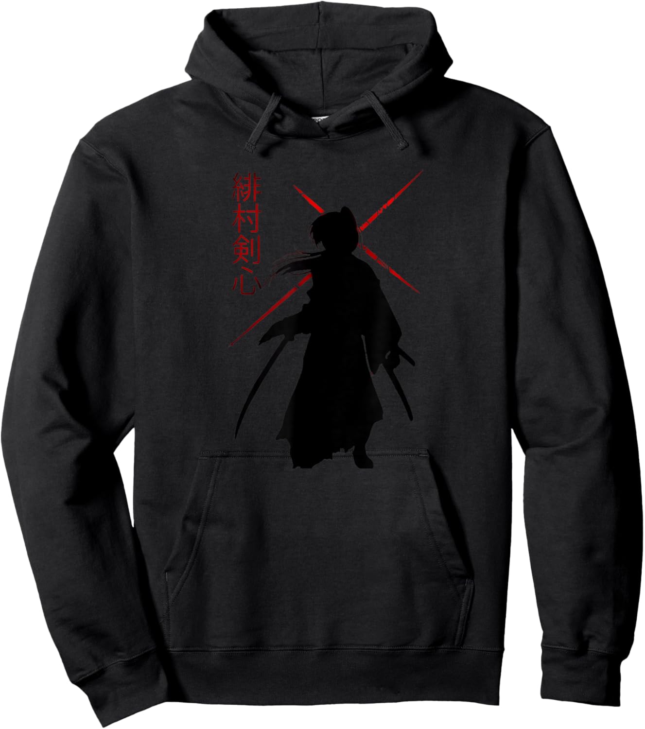 Teetastic -Adults Black Samurai X Hoodie - Hoodie | Black