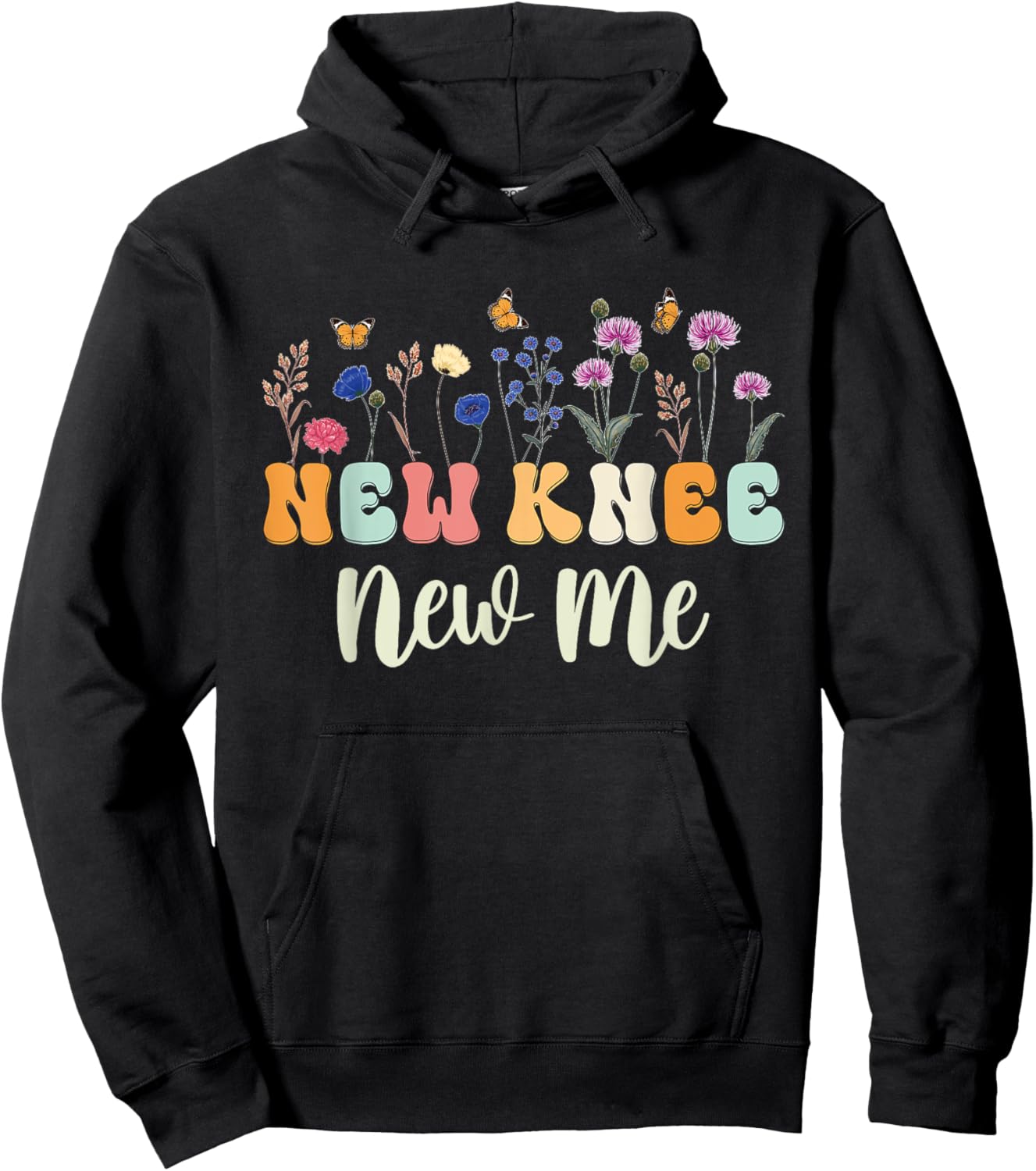 New Knee New Me Funny Knee Replacement Surgery Recovery Joke Hoodie - Hoodie | Black
