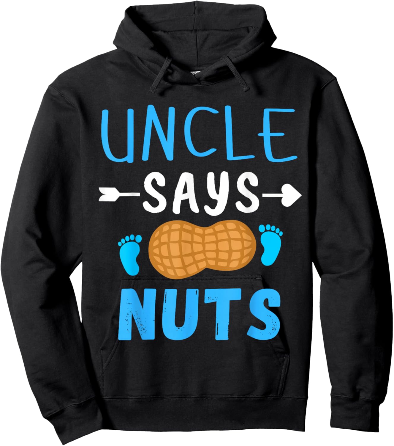 Gender reveal Uncle says nuts Boy matching family party Hoodie - Hoodie | Black