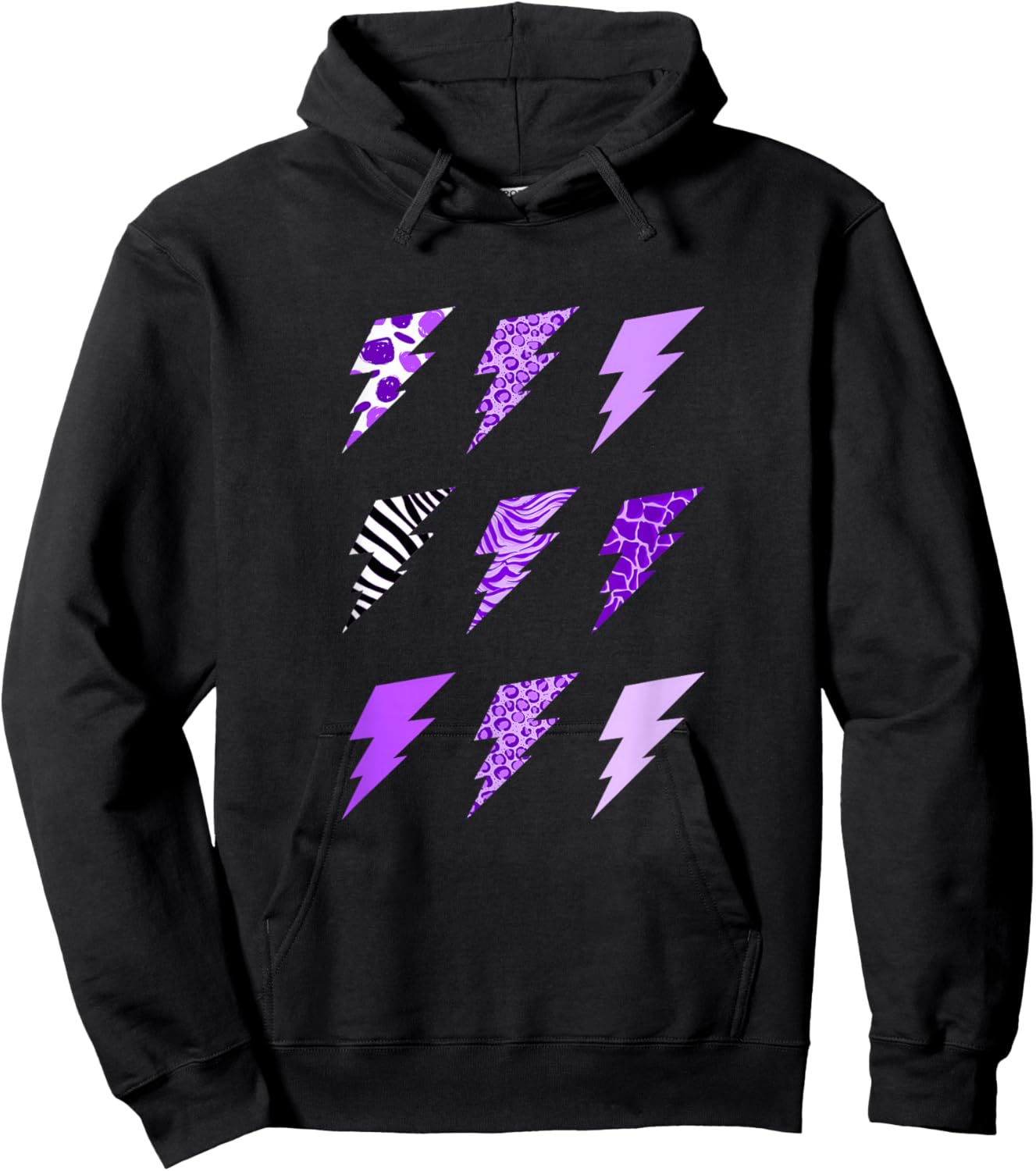 Purple Color Lightening Strike-x9 Purple Graphic Hoodie - Hoodie | Black