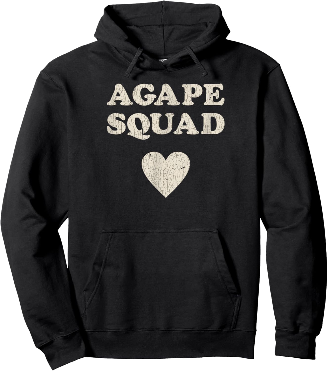 Vintage Retro Proud Christian in Jesus - Agape Squad Hoodie - Hoodie | Black