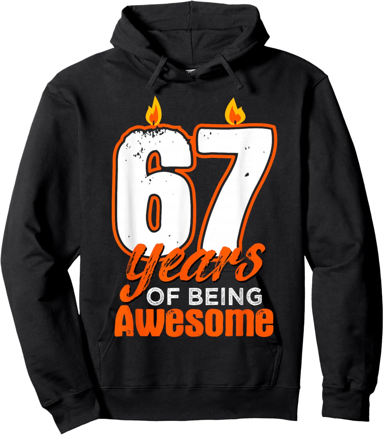 Candle 67 Birthday Party Wishes Cake Decoration Candlelight Hoodie - Hoodie | Black