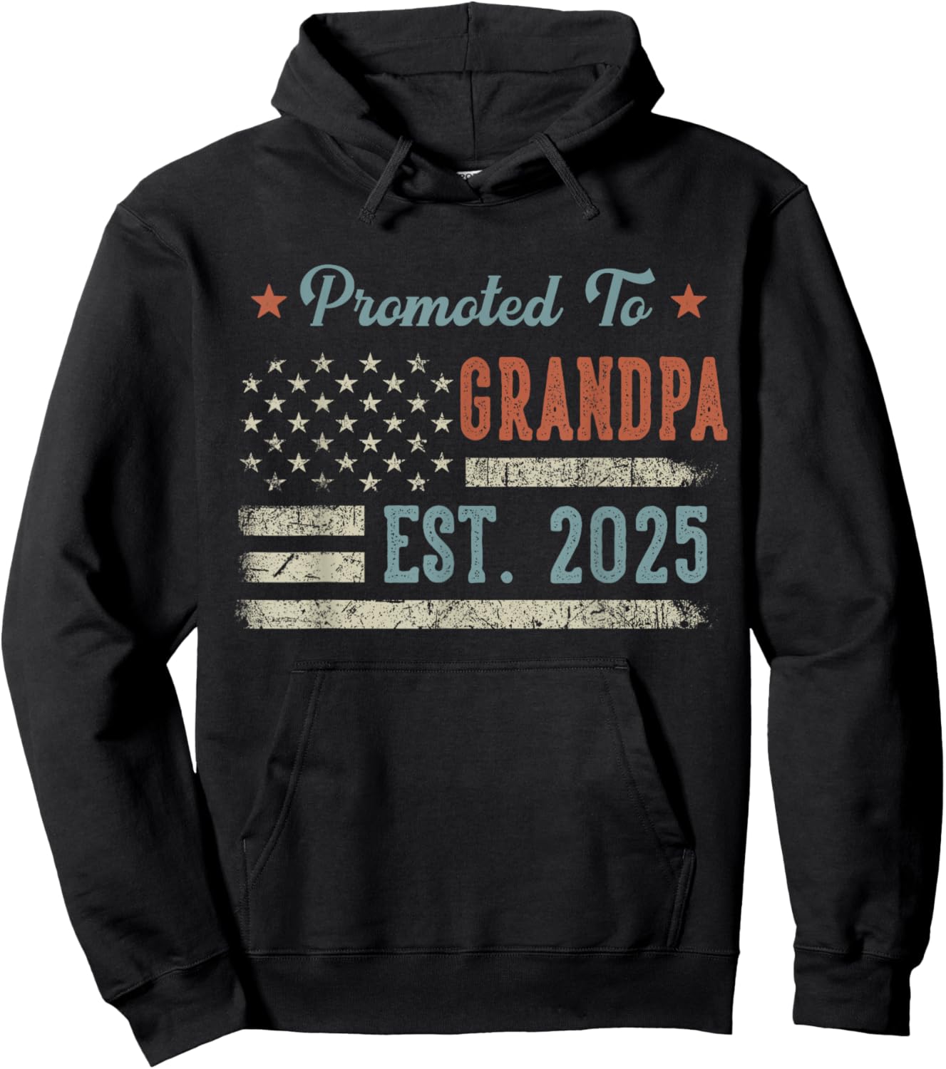 Promoted To Grandpa Est 2025 Grandpa To Be Gifts 1St Time Hoodie - Hoodie | Black