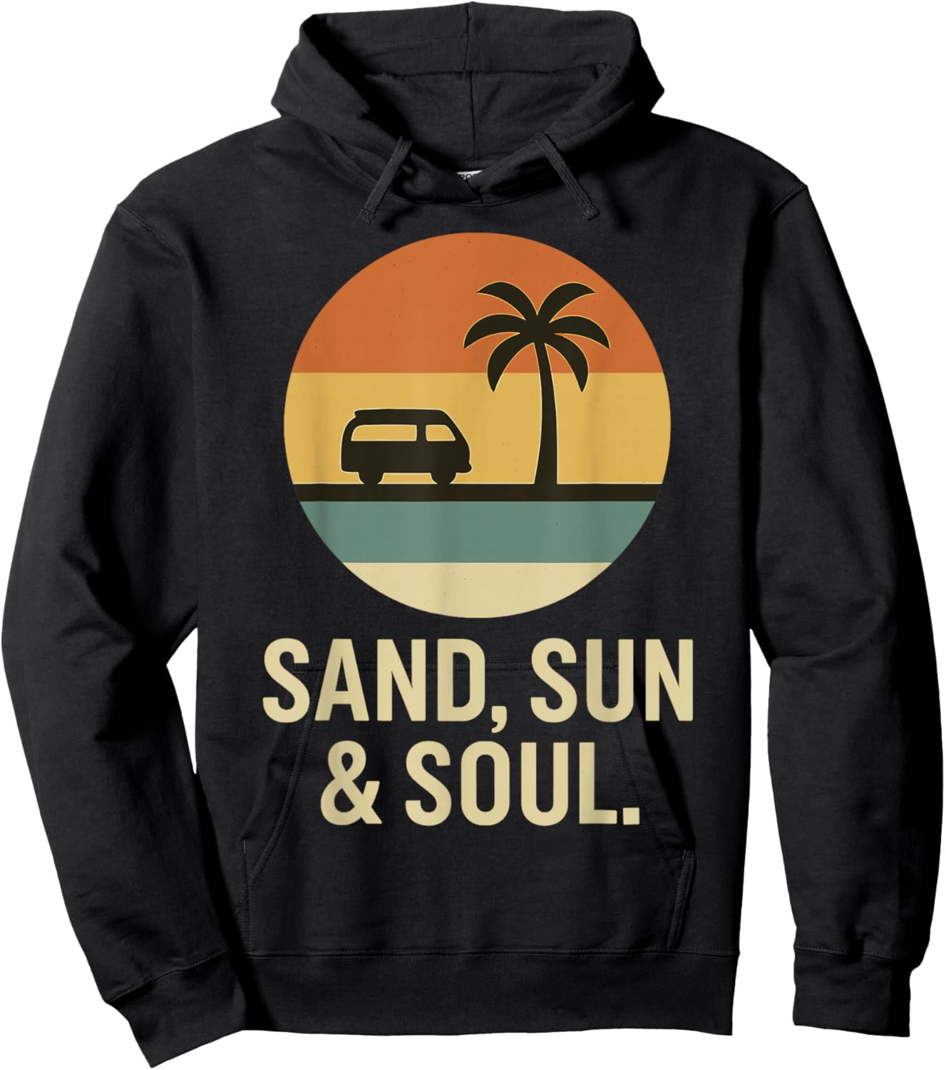 Sand Sun & Soul Sunset Palm Tree Hoodie - Hoodie | Black