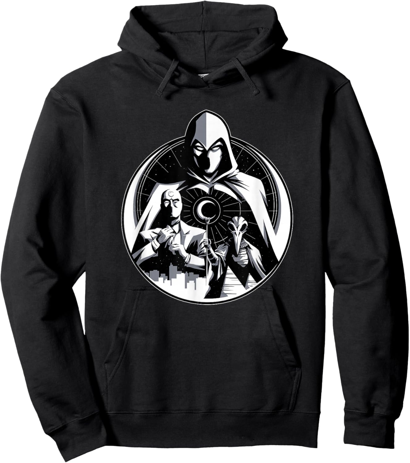 Marvel Moon Knight Mr Knight and Khonshu Hoodie - Hoodie | Black