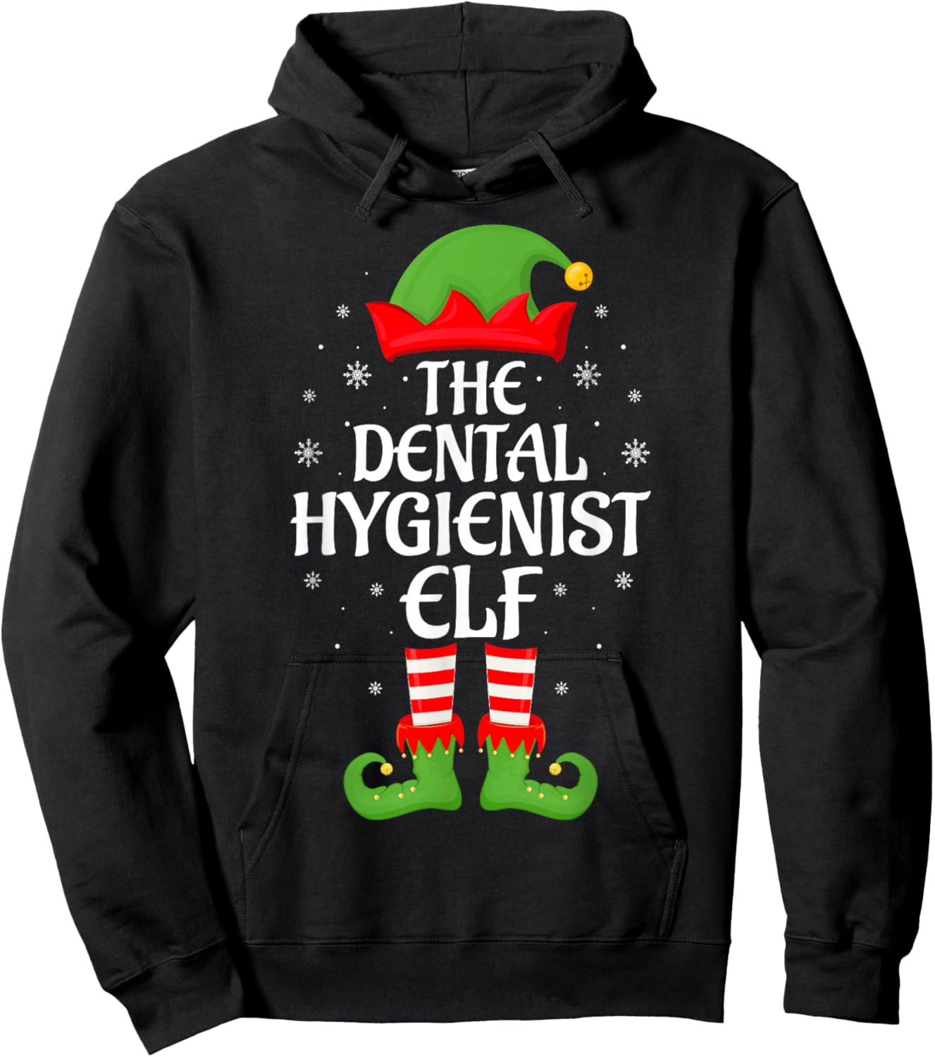 Dental Hygienist Elf Family Matching Elf Squad Christmas Hoodie - Hoodie | Black