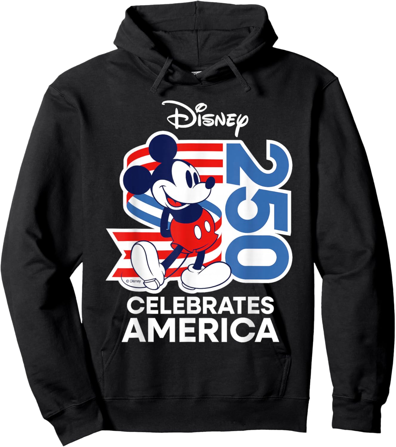 Disney Mickey Mouse Celebrates America 250 4th of July USA Hoodie - Hoodie | Black
