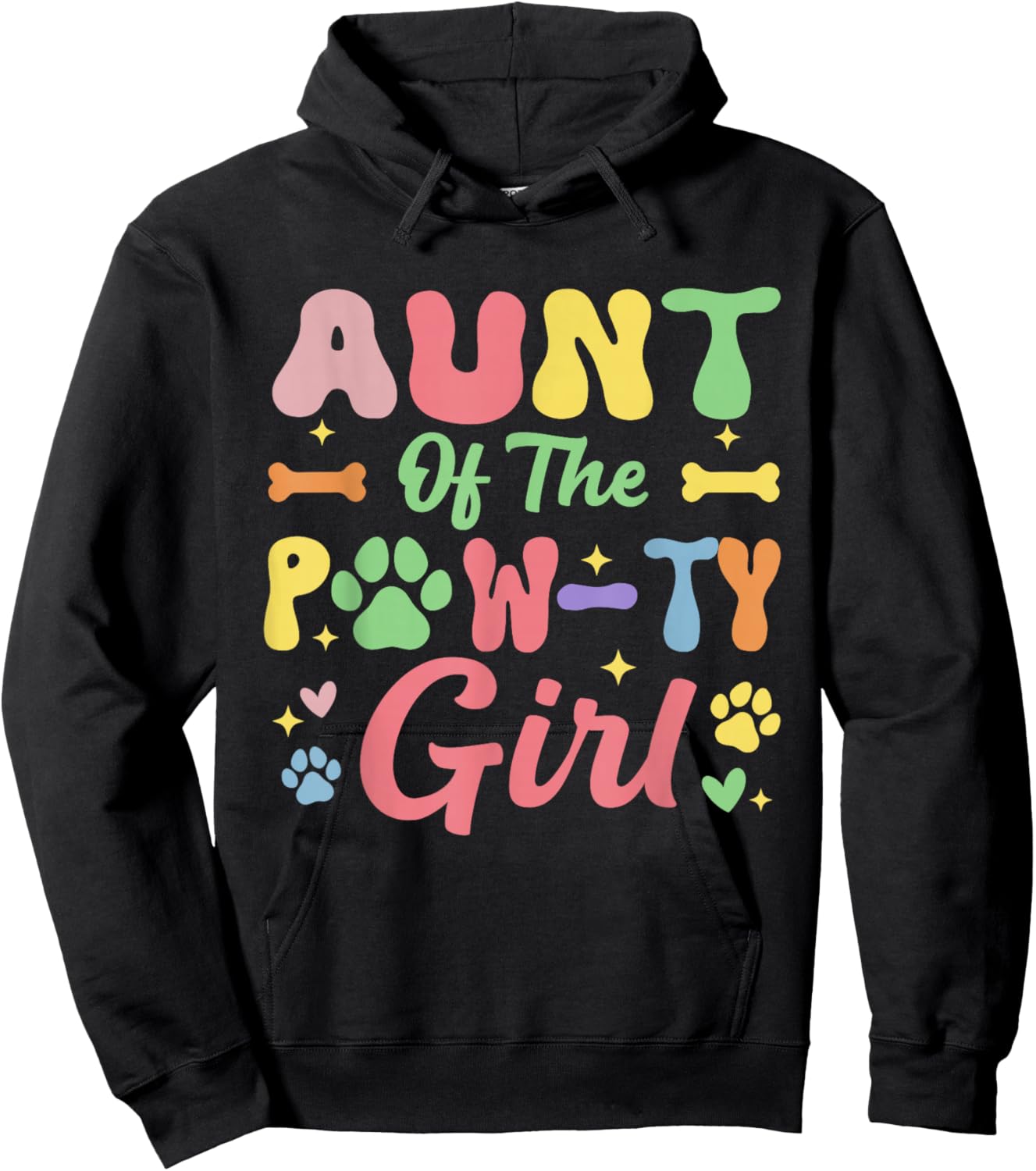 Aunt of The Birthday Paw-ty Girl Dog Theme Family Party Hoodie - Hoodie | Black