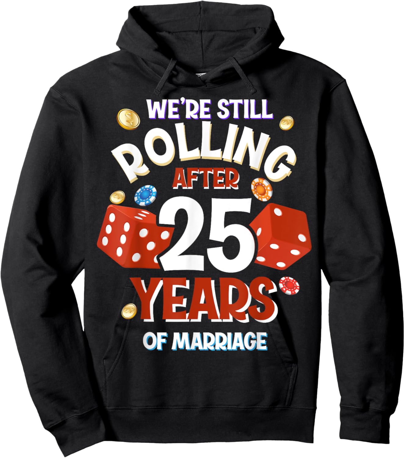 25 Years of Marriage 25th Las Vegas Wedding Anniversary Hoodie - Hoodie | Black