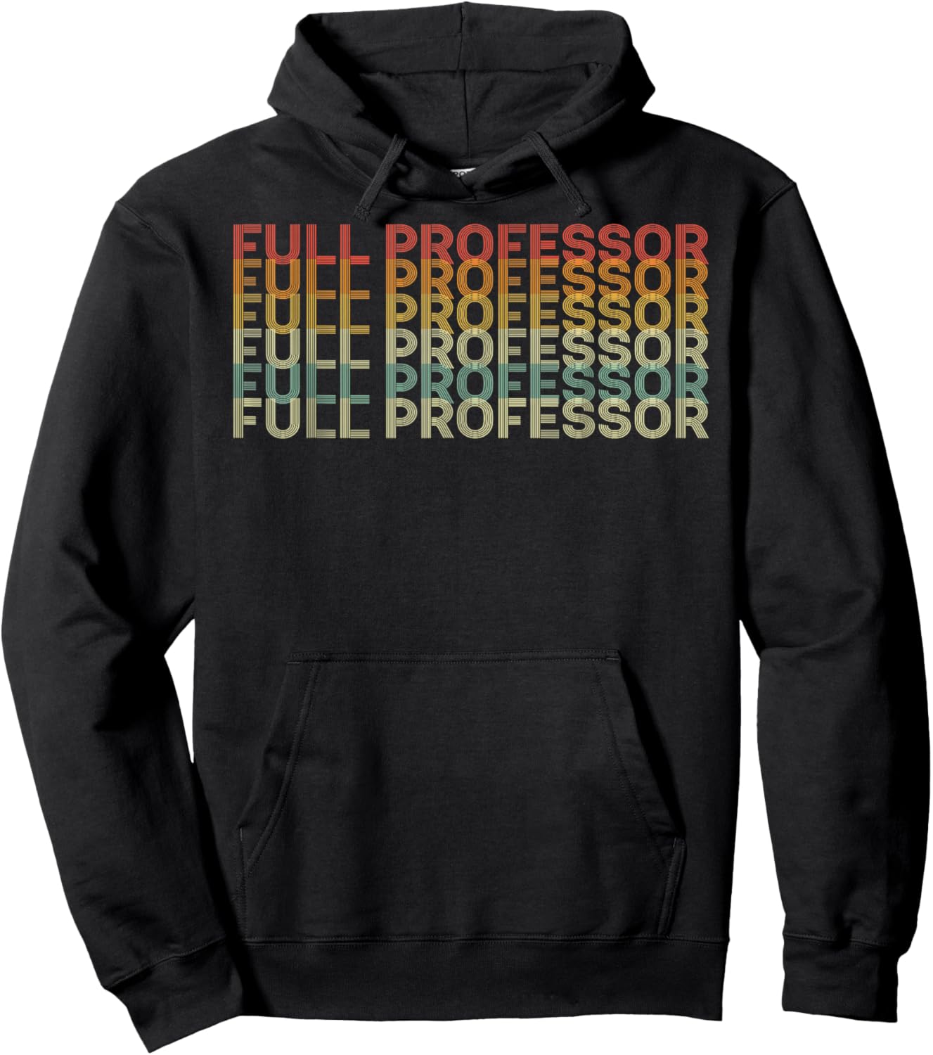 Retro 70s Full Professor Job Title Hoodie - Hoodie | Black