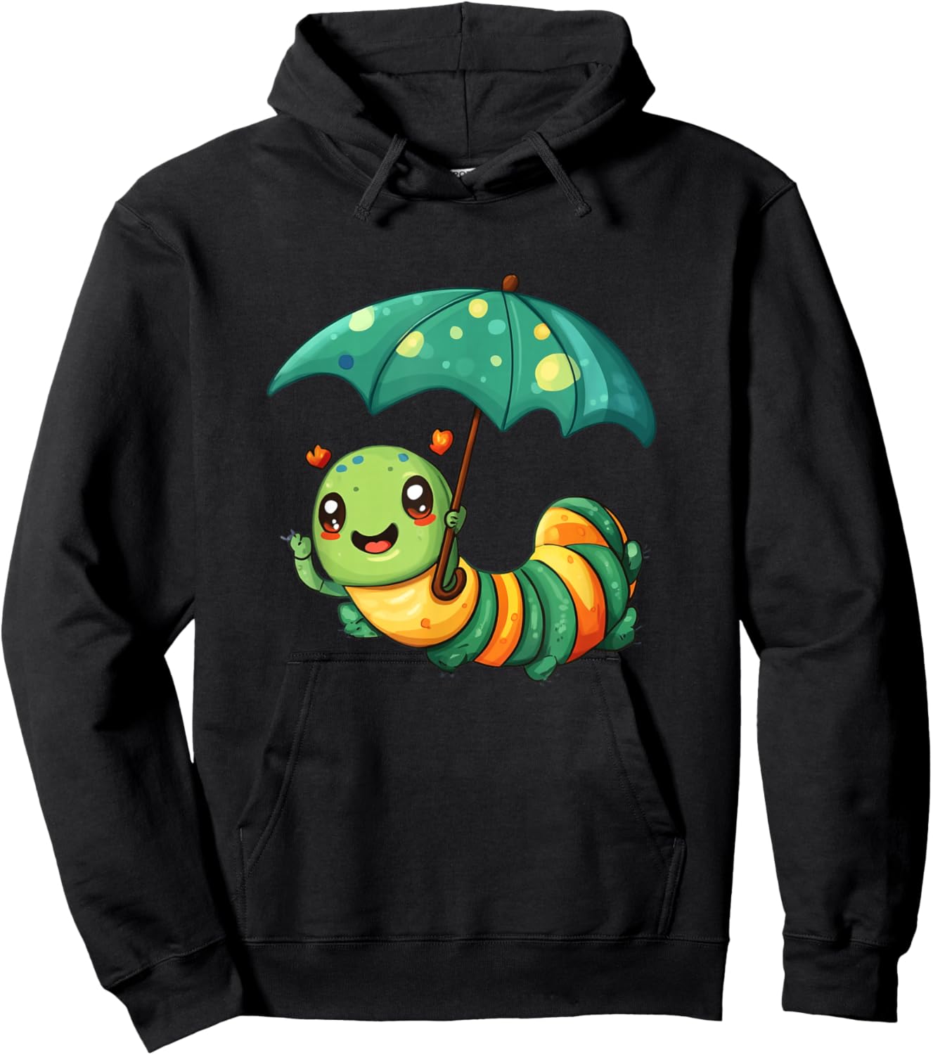 Fun Caterpillar Outfit for Kids and Umbrella Lovers Hoodie - Hoodie | Black
