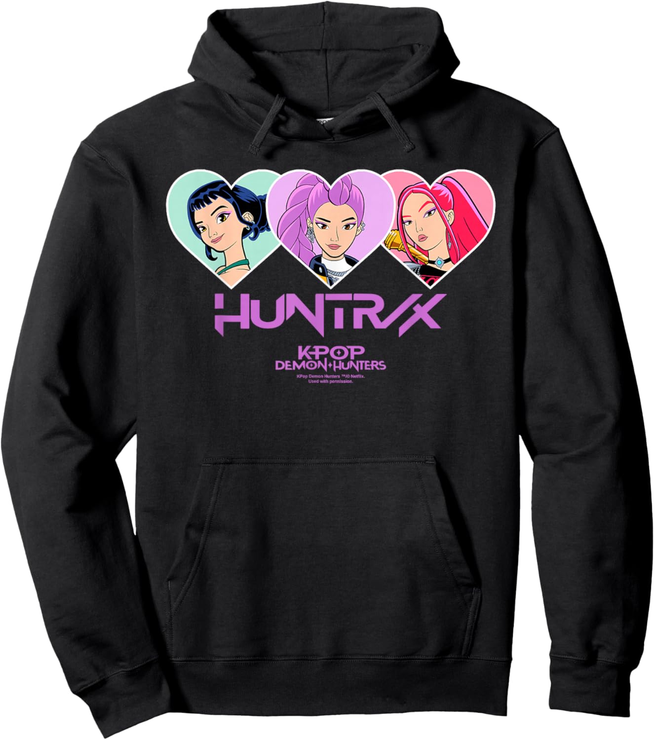 Kpop Demon Hunters Huntrix Hearts Hoodie - Hoodie | Black