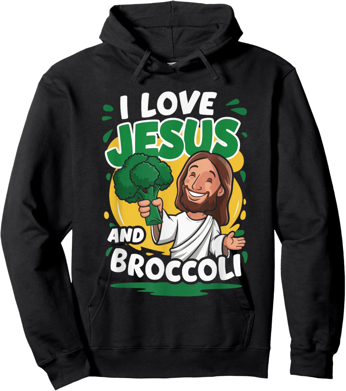 I Love Jesus And Broccoli Hoodie - Hoodie | Black