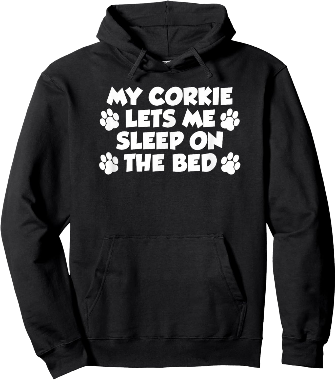 My Corkie Lets Me Sleep On The Bed Dog Owner Hoodie - Hoodie | Black