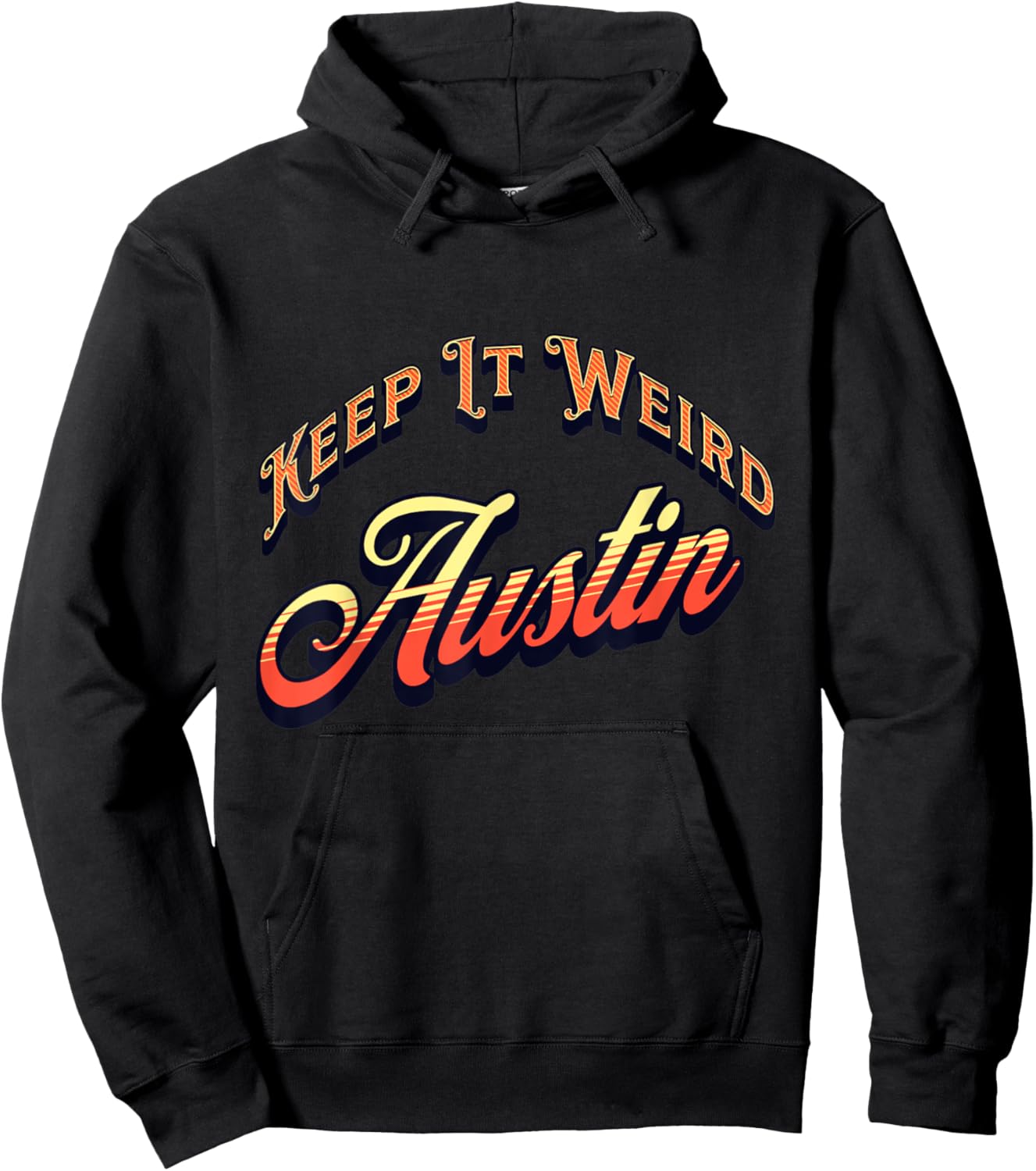 Vintage Austin, Texas Keep It Weird Sunset Hoodie - Hoodie | Black