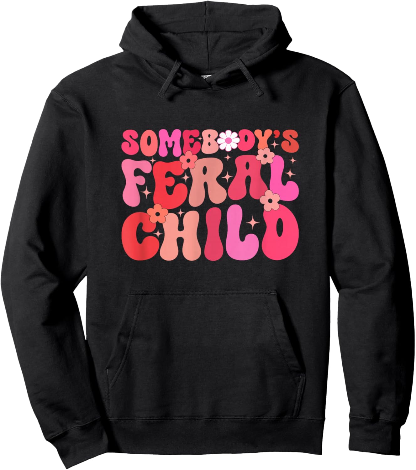 Somebody's Feral Child Toddler Girl Or Boy Flower Girl Hoodie - Hoodie | Black