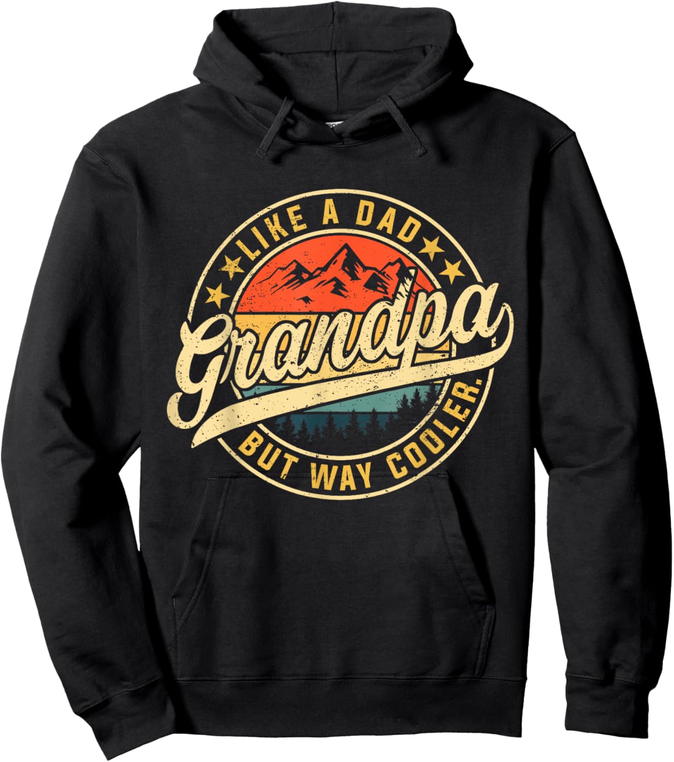 Grandpa Like A Dad But Way Cooler Funny Father's Day Hoodie - Hoodie | Black