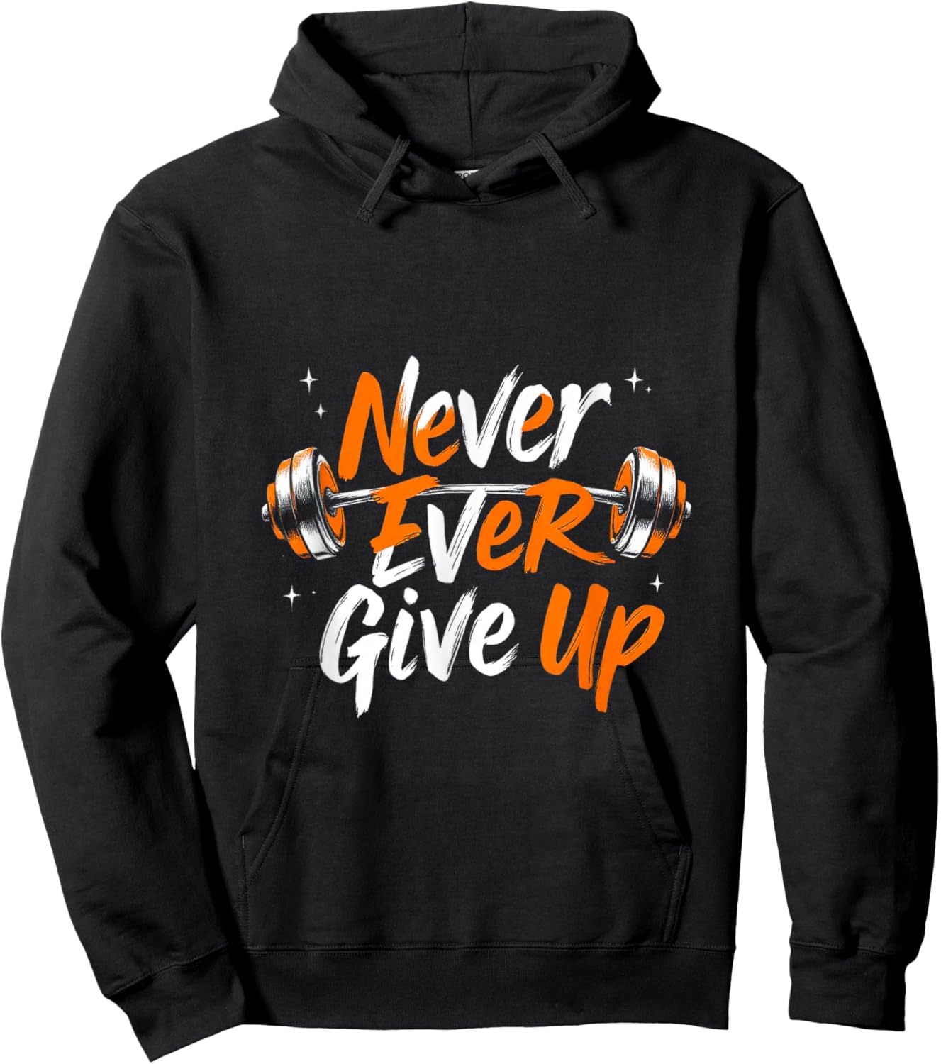 Niemals aufgeben Motivations-Typografie Hoodie - Hoodie | Black