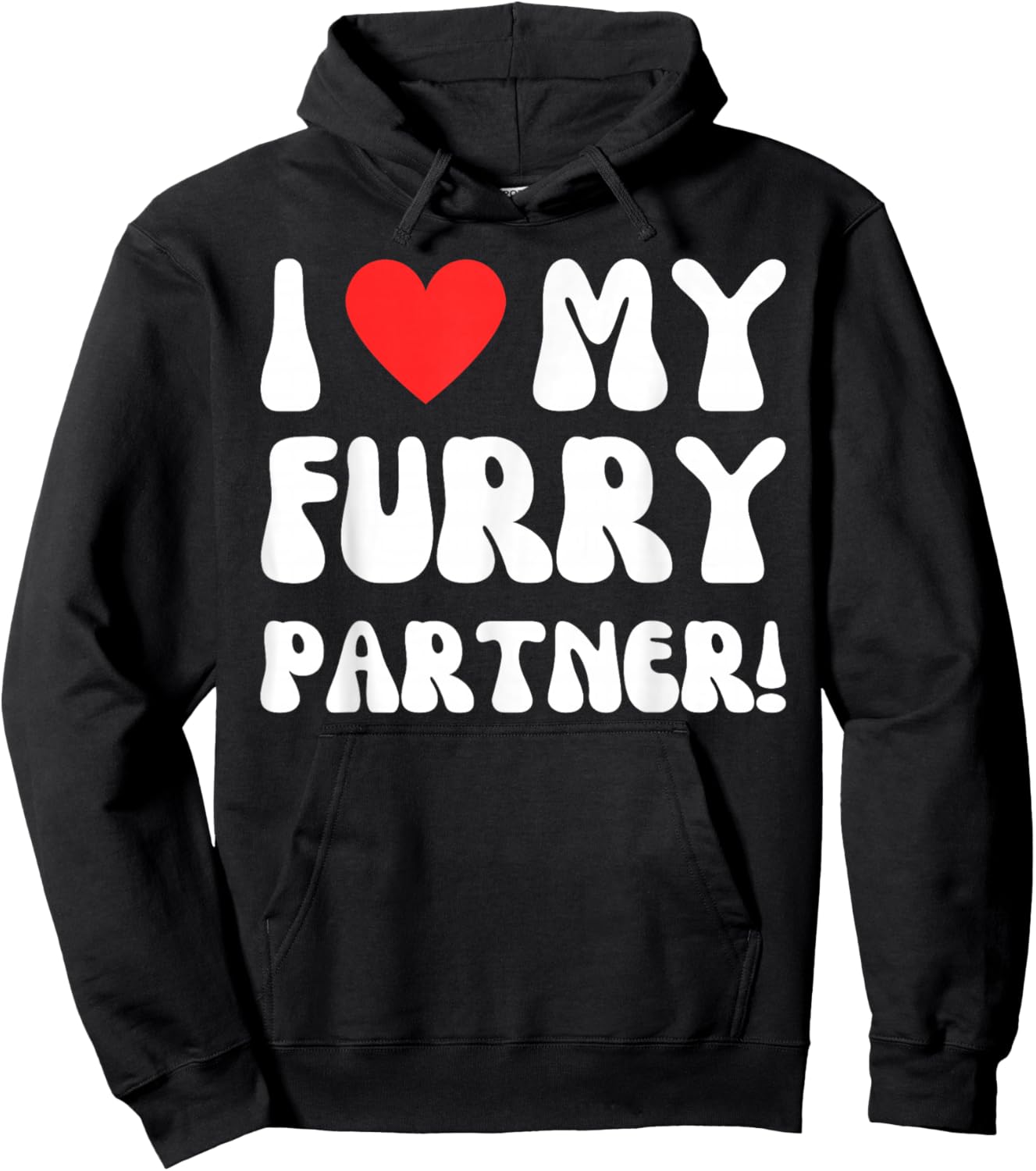 I Love My Furry Partner! Funny Furries Fandom Convention Hoodie - Hoodie | Black