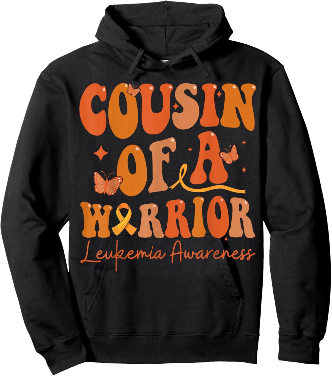 Cousin Of A Warrior Leukemia Awareness Family Matching Hoodie - Hoodie | Black