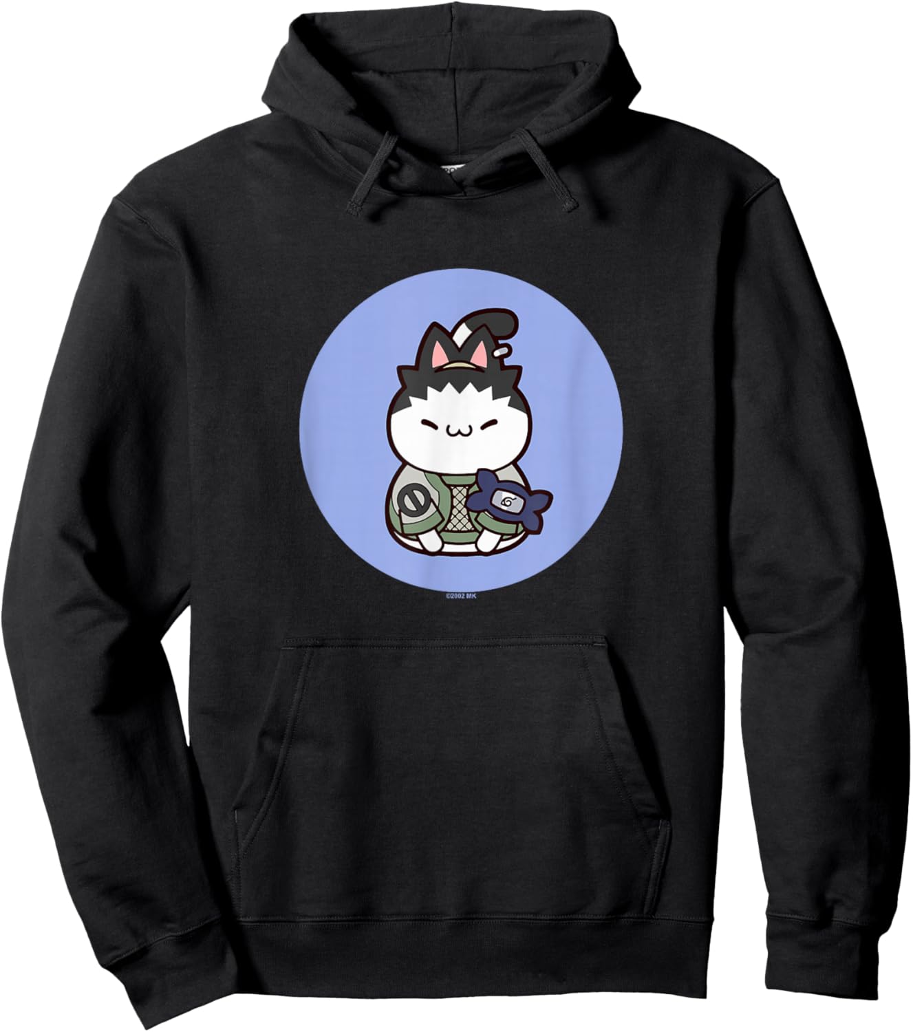 Nyaruto Cute Shikamaru Nara Cat Circle Big Chest Portrait Hoodie - Hoodie | Black