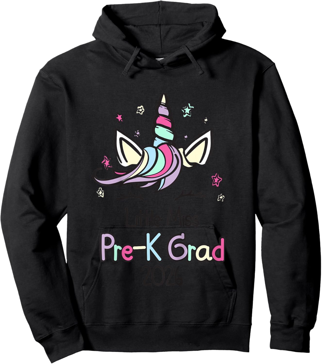 Little Miss Pre-K Grad Unicorn Prek Graduation 2026 Hoodie - Hoodie | Black