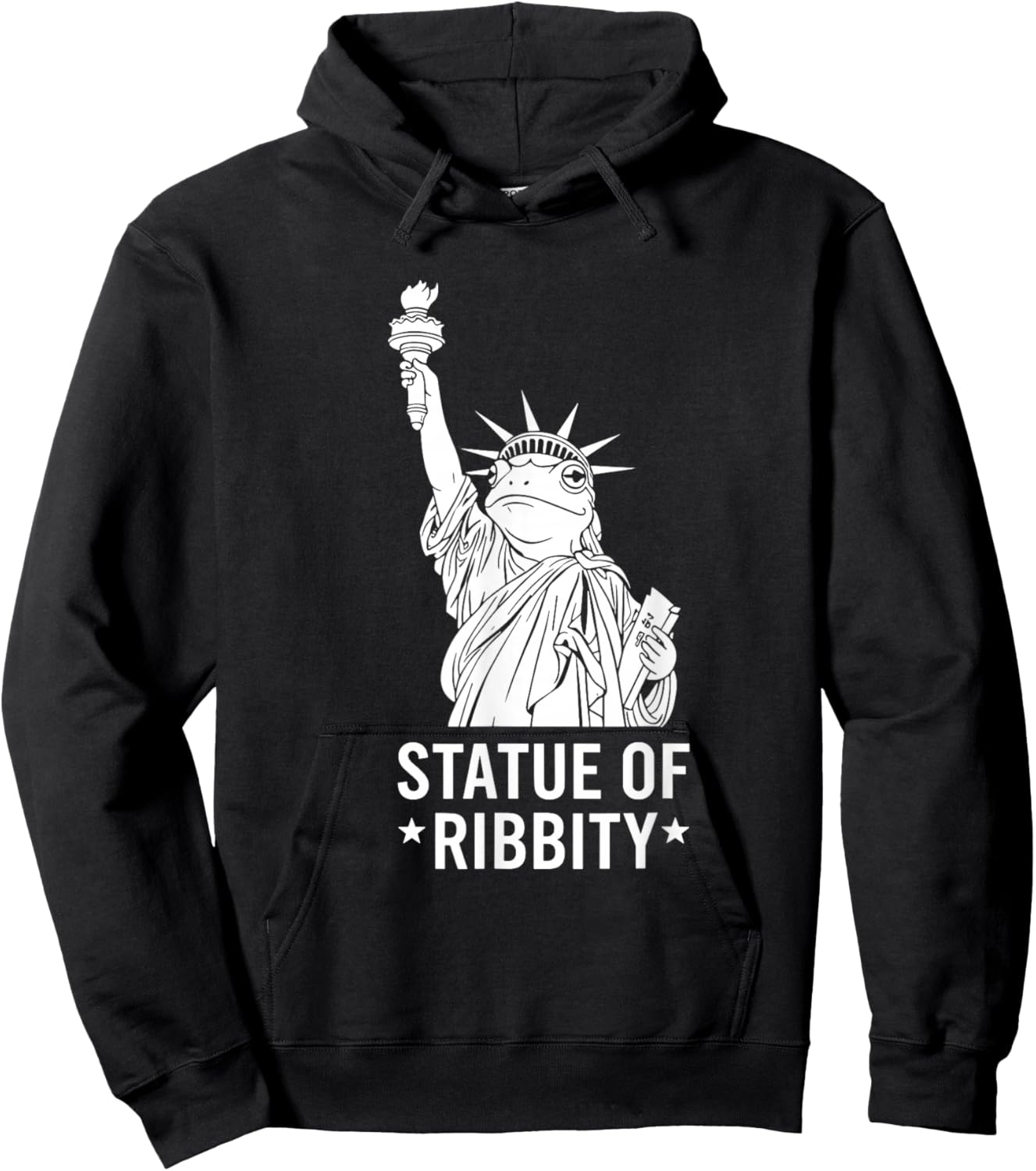 Funny Frog Protest Statue of Ribbity Resist Hoodie - Hoodie | Black