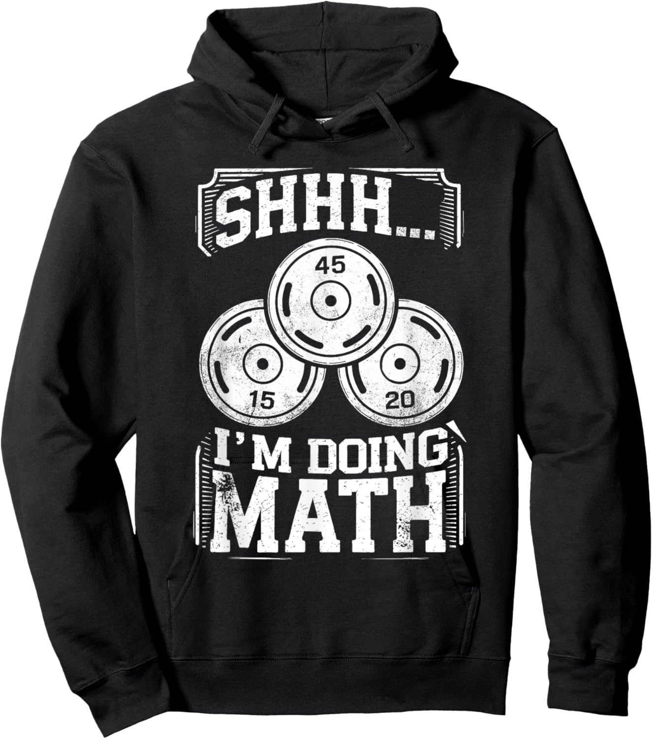 Shhh I'm Doing Math Funny Weight Lifting Workout Training Hoodie - Hoodie | Black