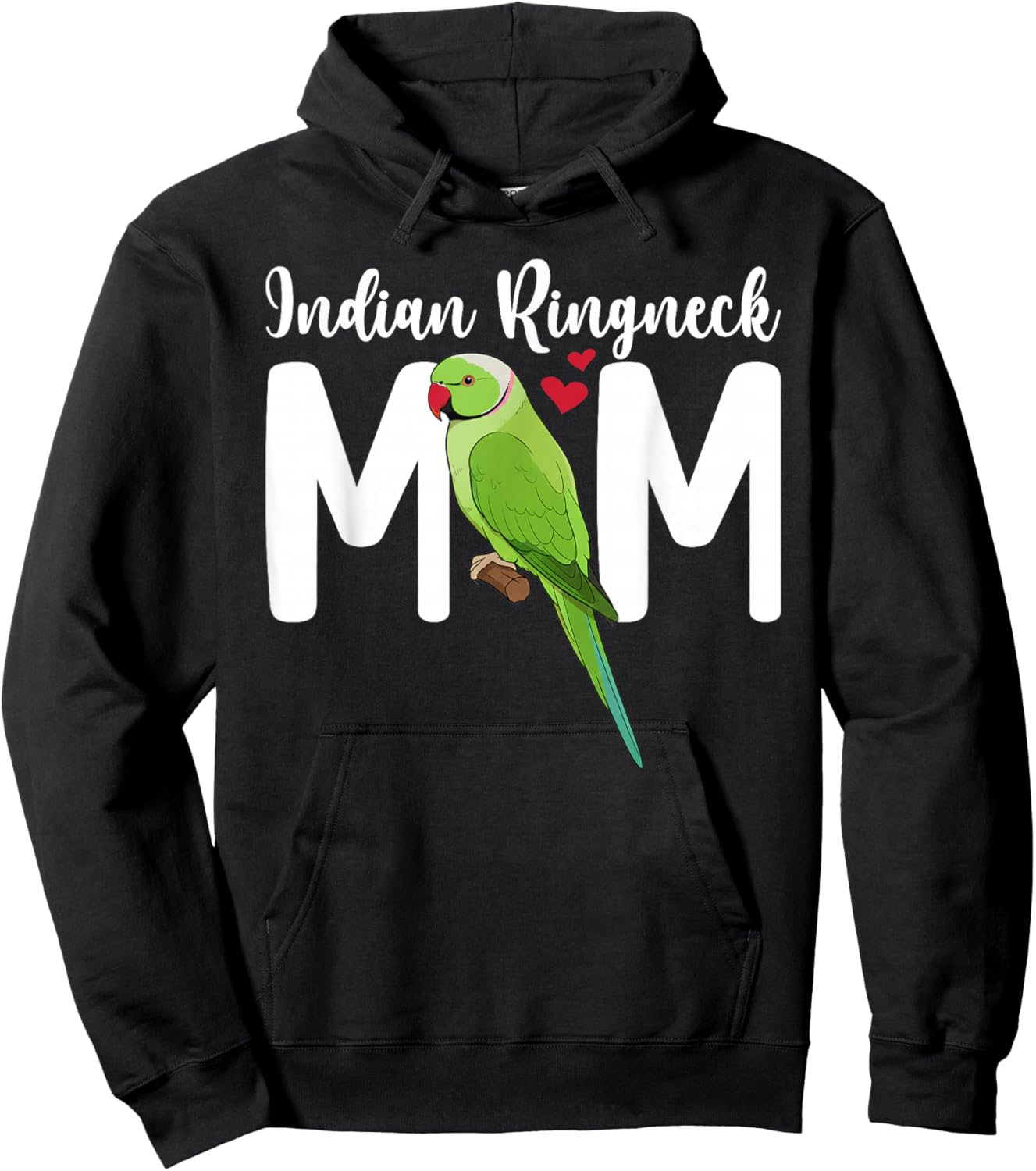 Indian Ringneck Parrot Mom Rose-Ringed Parakeet Owner Hoodie - Hoodie | Black