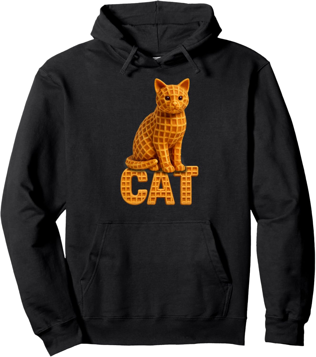 Waffle Cat Funny Kids Men Women Hoodie - Hoodie | Black