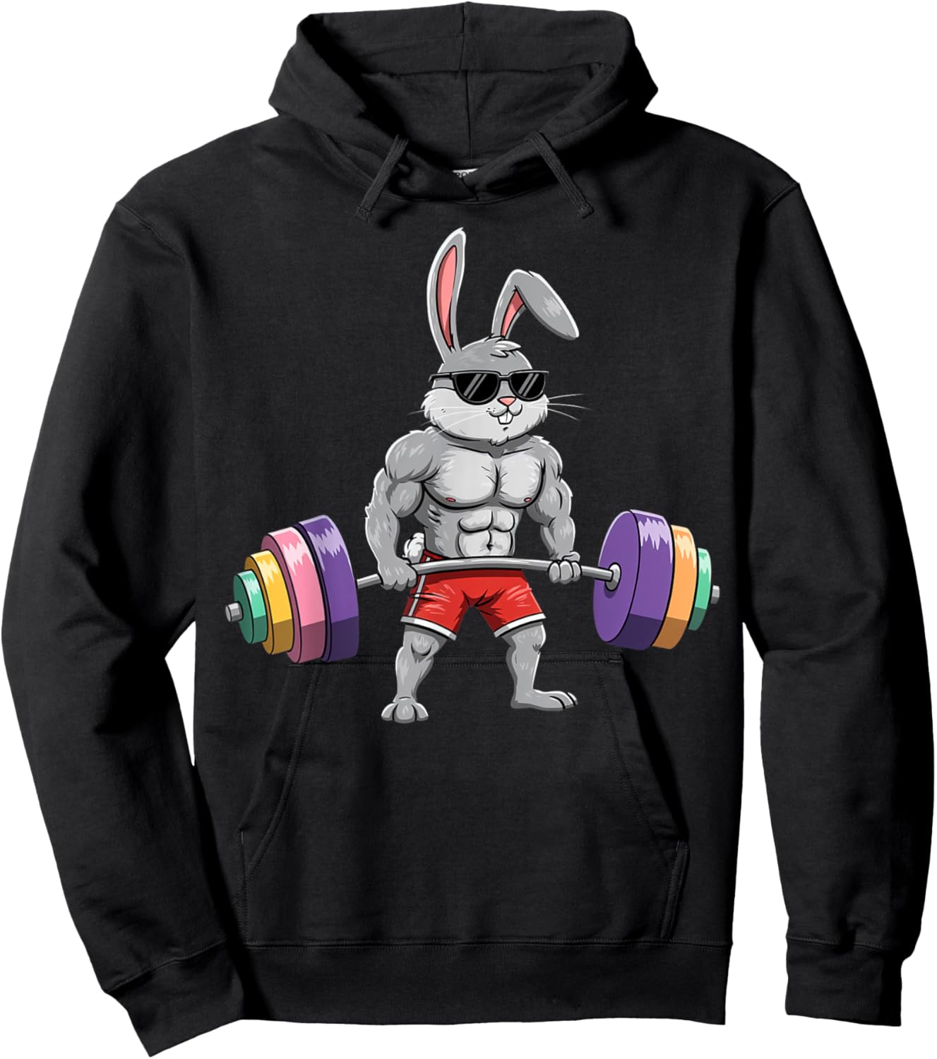 Easter Day Workout Deadlift Bunny Easter Gym Men Women Hoodie - Hoodie | Black
