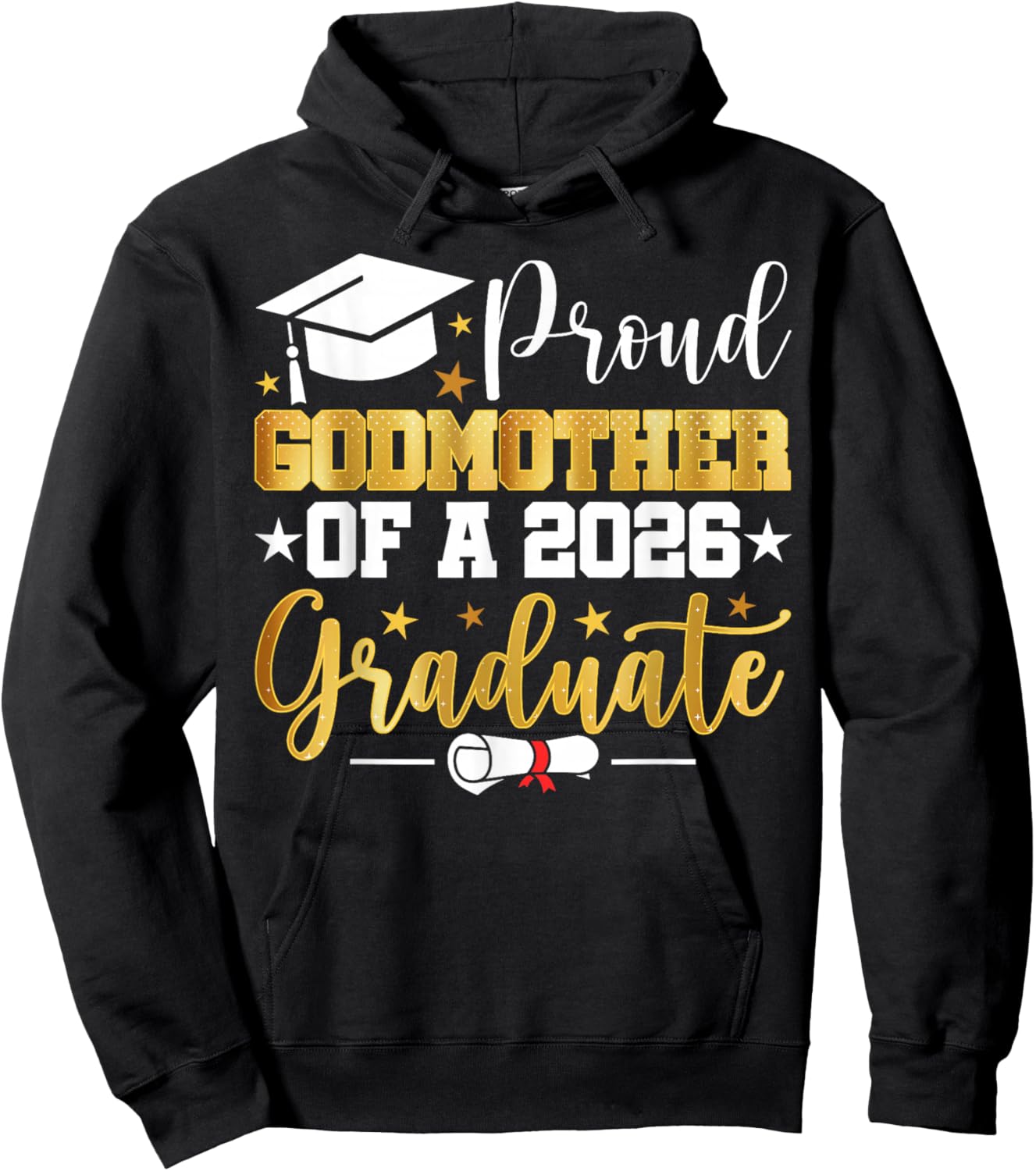Proud Godmother of A 2026 Graduate Family Matching Hoodie - Hoodie | Black