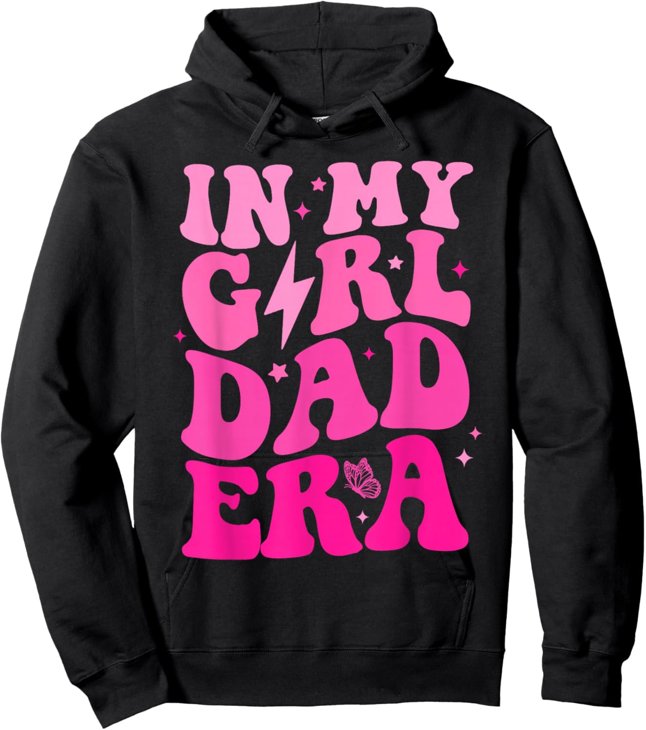 in My Dad Era Girl Groovy Retro Papa Fathers Day Hoodie - Hoodie | Black
