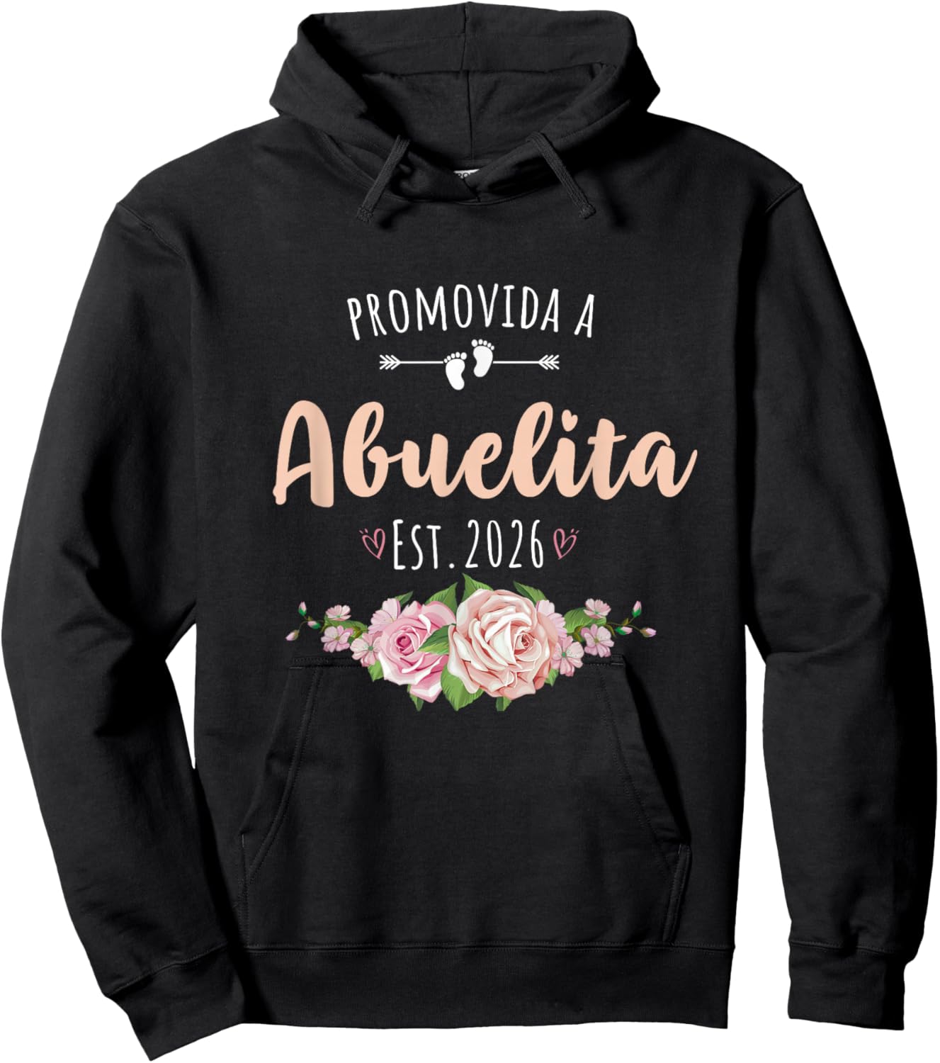 Promovida A Abuelita 2026 Spanish Pregnancy announcement Hoodie - Hoodie | Black