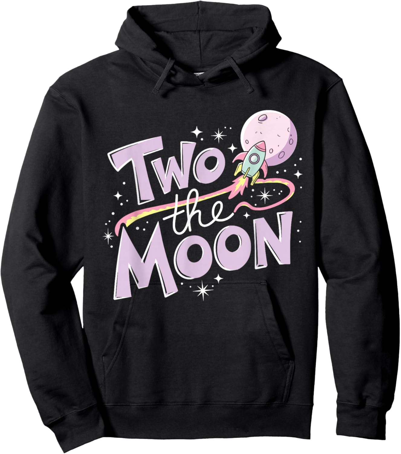 Two The Moon 2nd Birthday Girl Boy 2 Year Old Toddler Hoodie - Hoodie | Black