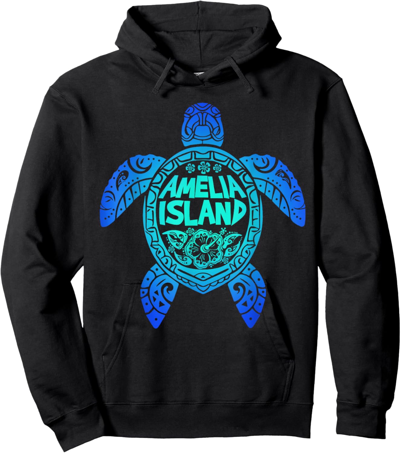 Amelia Island Tribal Sea Turtle Florida Summer Vacation 2025 Hoodie - Hoodie | Black