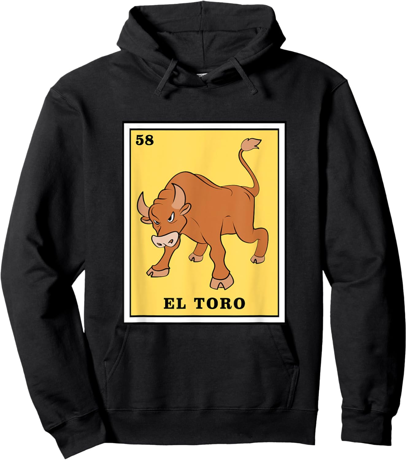 Funny Game El Toro Mexican Lottery Card Hoodie - Hoodie | Black