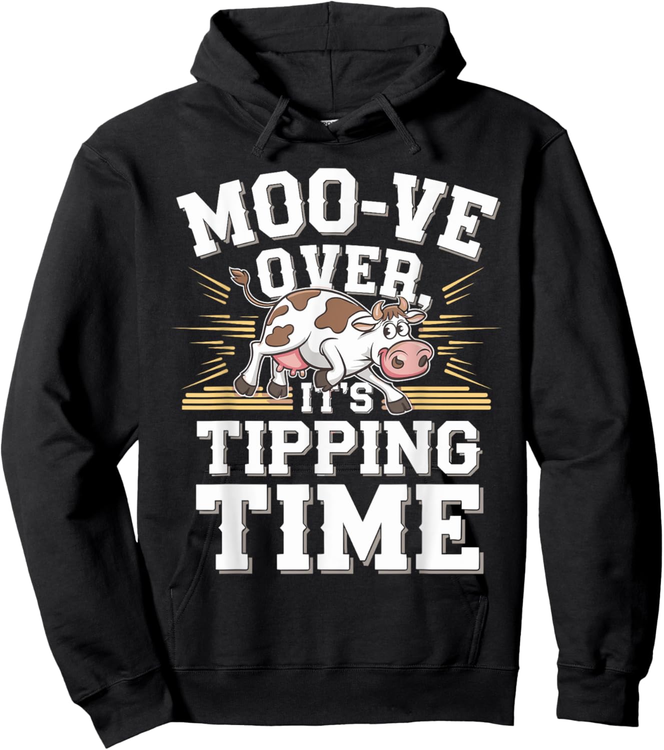 Funny Cow Tipping Joke Country Life Prank Hoodie - Hoodie | Black