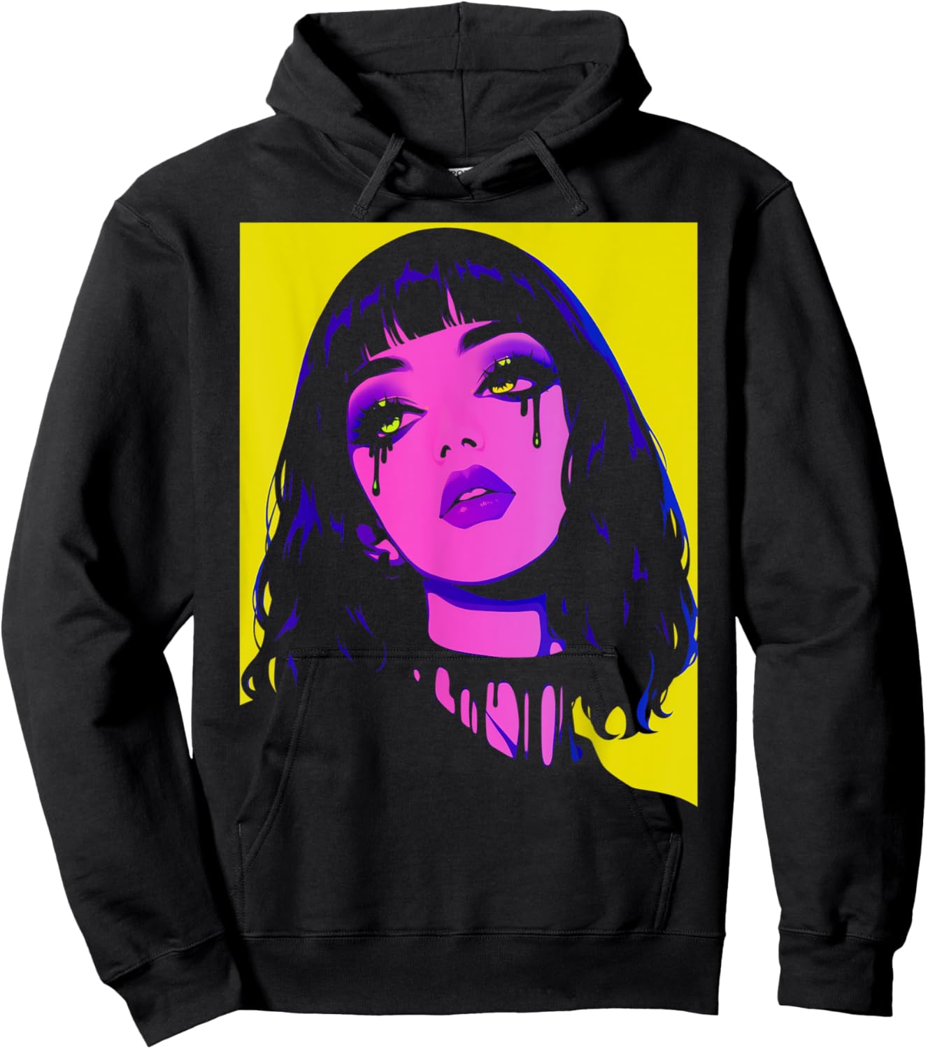 Cybergoth Cybercore Grunge Punk Goth Girl Alt Anime Manga Hoodie - Hoodie | Black