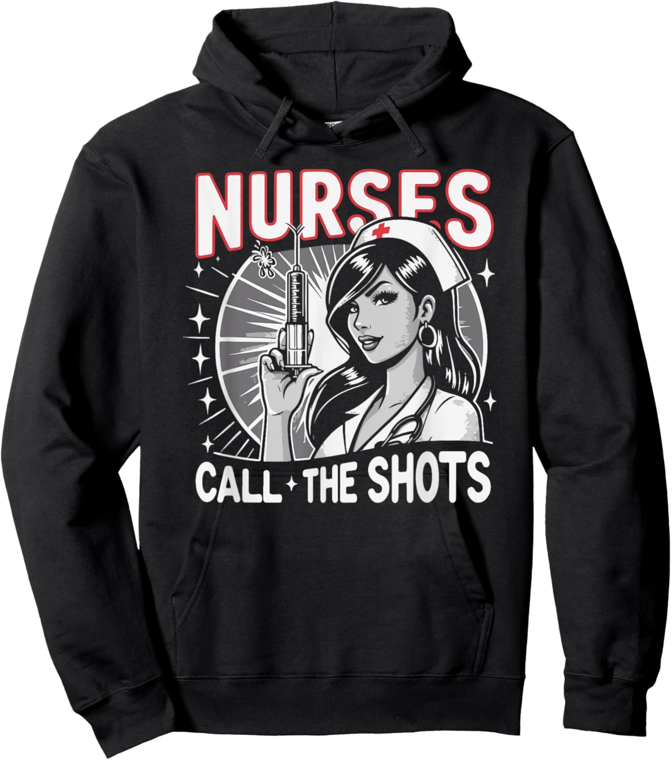 Nurses Call The Shots Nurse Hoodie - Hoodie | Black