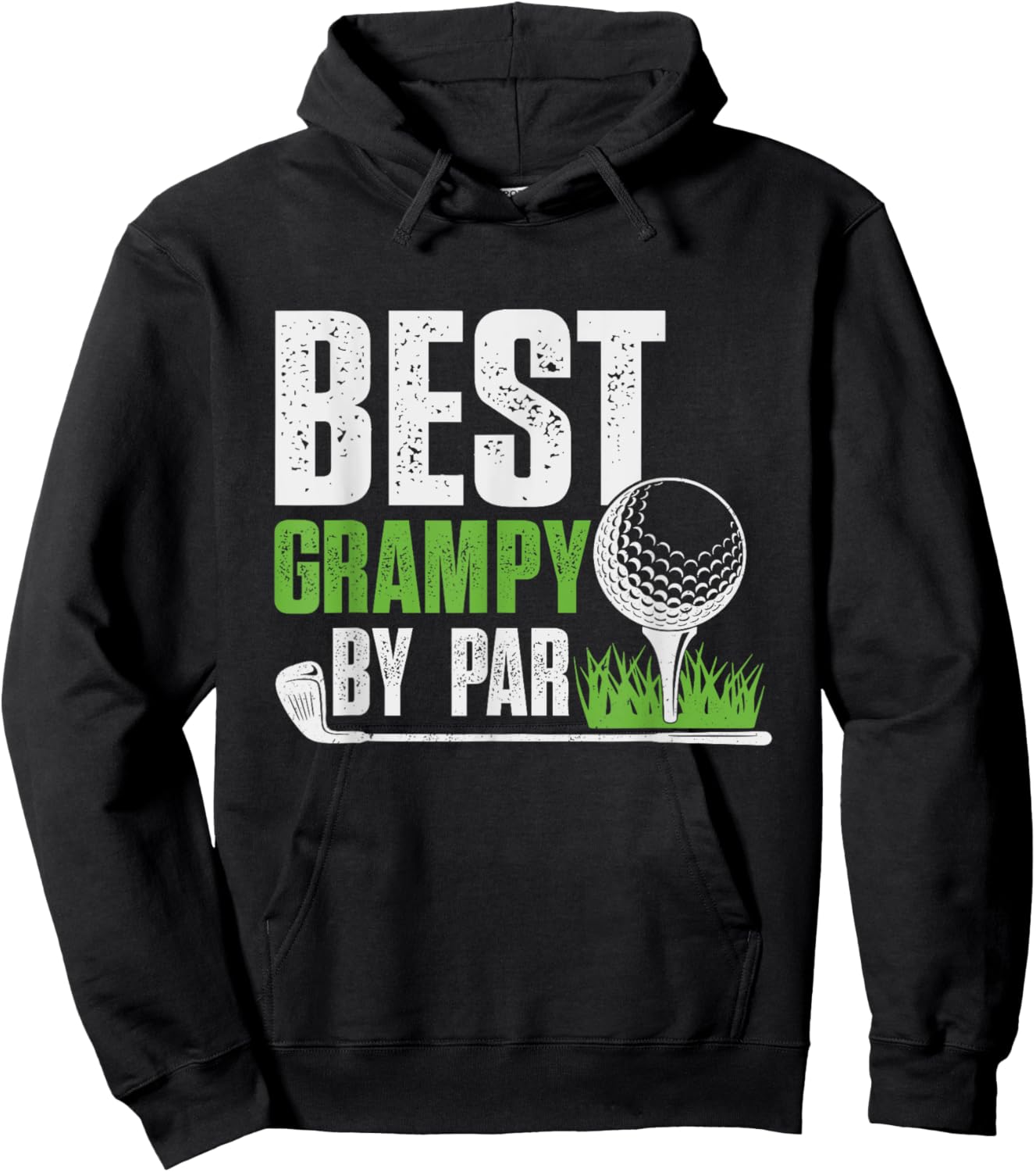 Vintage Best Grampy By Par Gifts For Fathers Day Golf Lover Hoodie - Hoodie | Black