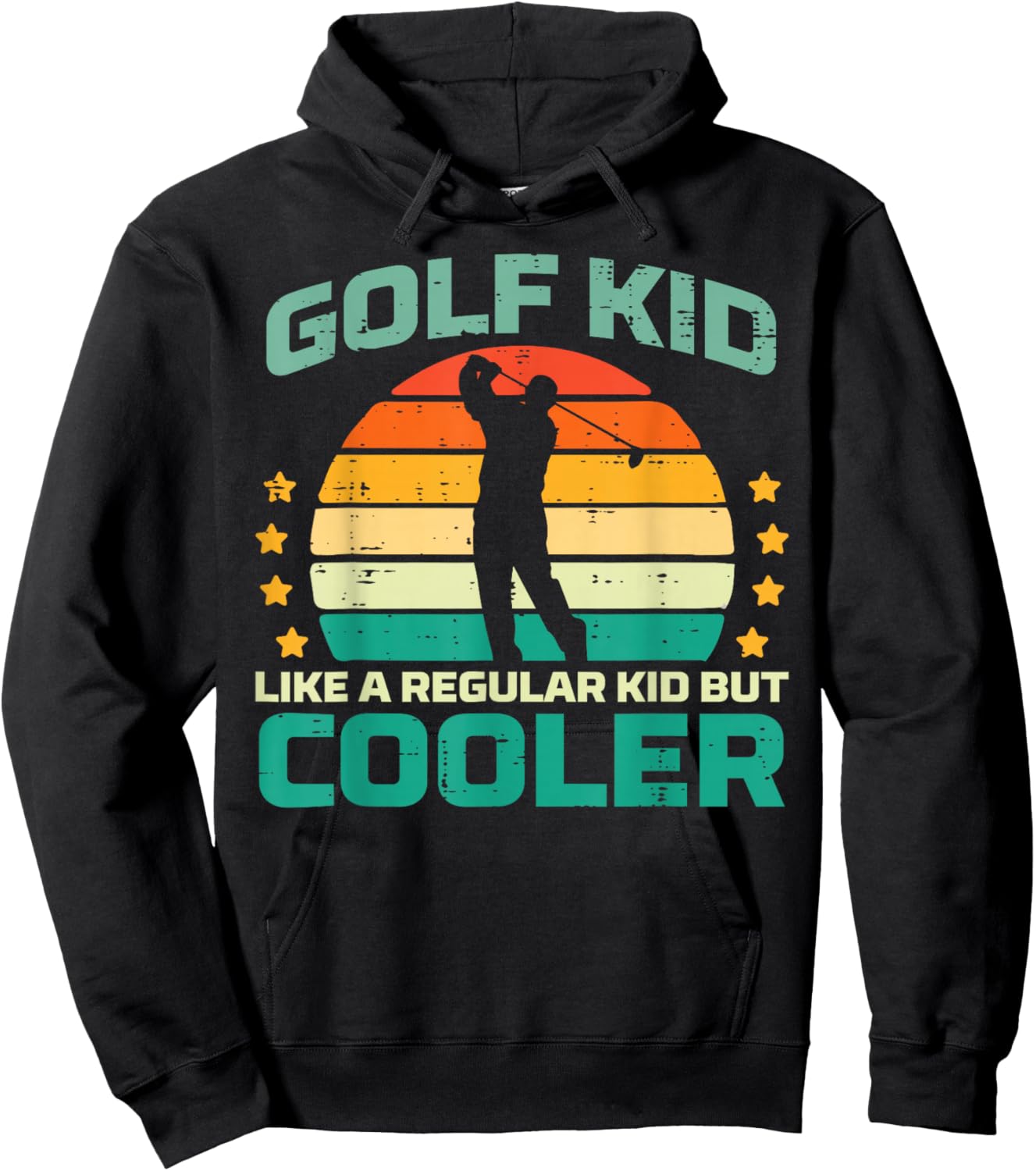 Golf Kid Like Regular Cooler Retro Golfer Dad Men Boys Kids Hoodie - Hoodie | Black