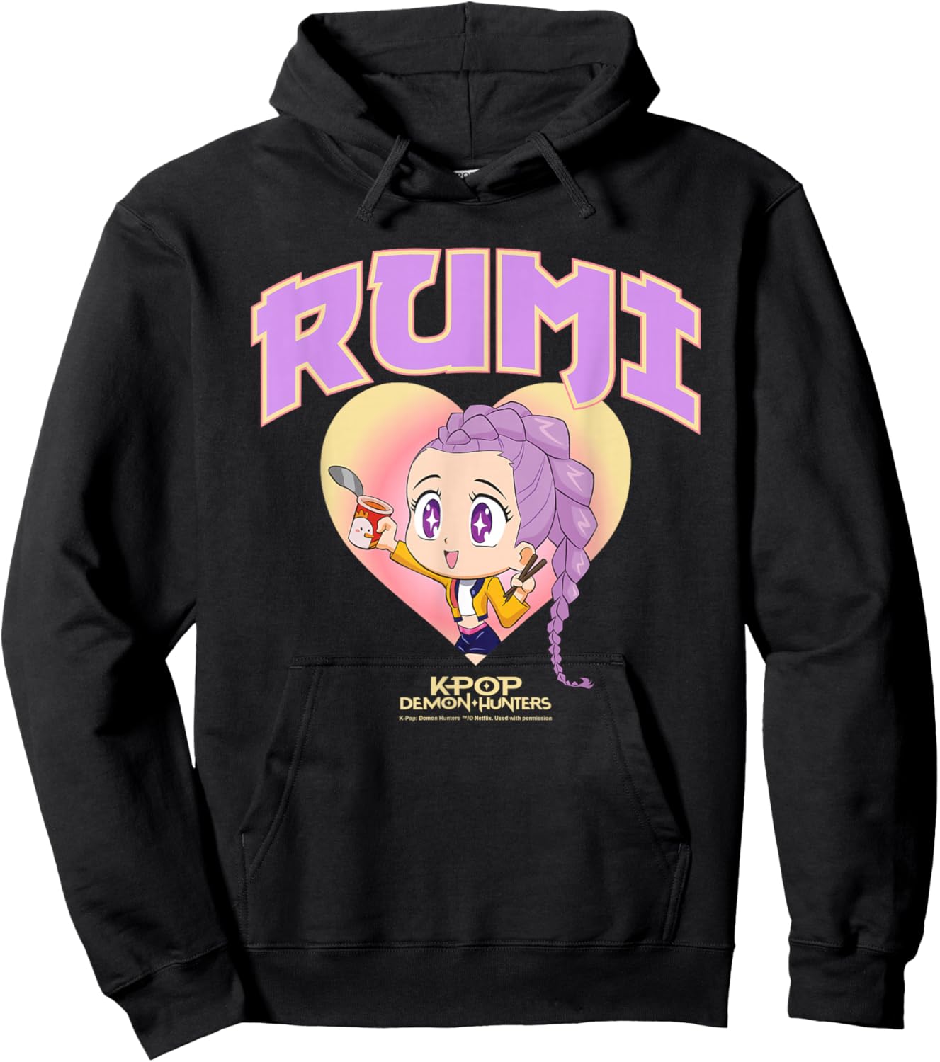KPop Demon Hunters Rumi Collegic Offiziell lizenziert Hoodie - Hoodie | Black